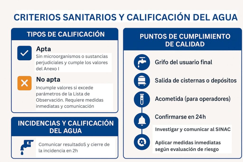 criterios sanitarios calificación del agua