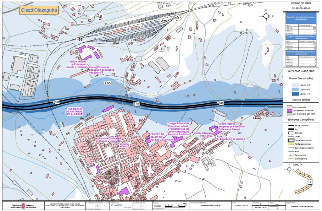 mapa ruido afeccción Navarra