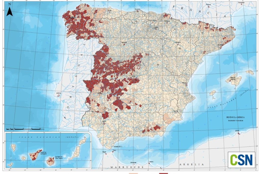municipios actuación prioritaria radón
